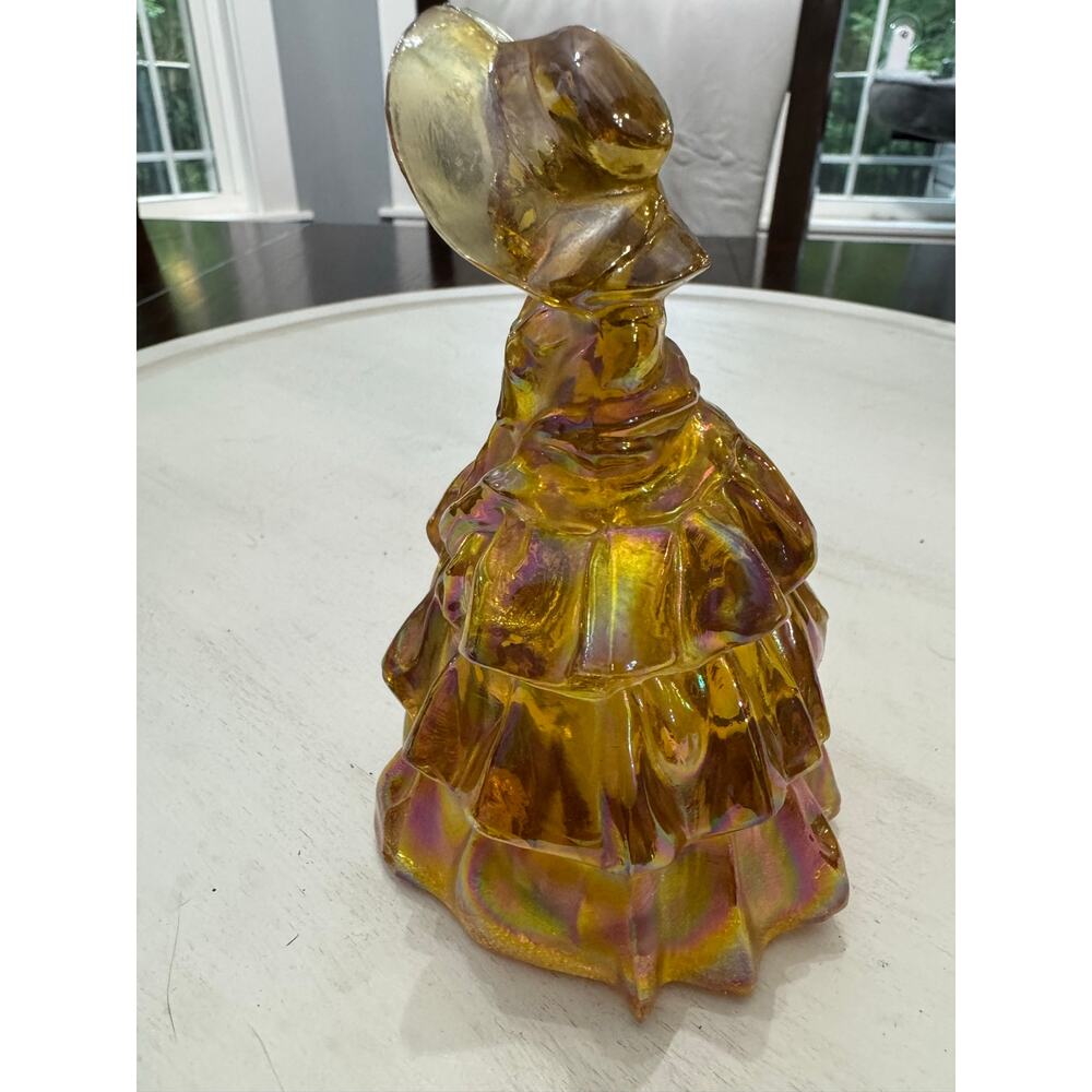 Wheaton Iridescent Marigold Gril Vintage Carnival Glass Figurine Approx. 5" Tall - Picture 4 of 7